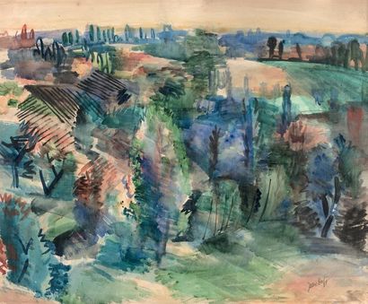 Jean DUFY (1888-1964)

Arbres et champs
Aquarelle
Signé...