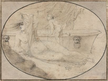 École FRANÇAISE vers 1790

Vénus au repos
Plume,...