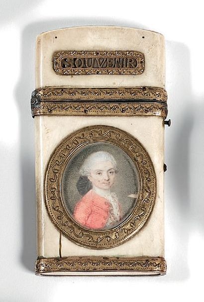 Étui «Souvenir d'amitié» en ivoire et monture...