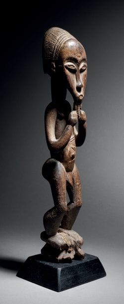 Superbe statuette dite blolo bian,
Baoulé,...