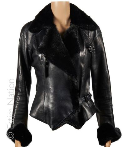 JITROIS
PERFECTO en agneau plongé noir, col...