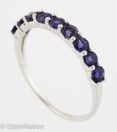 BAGUE ARGENT SAPHIRS 
Silver ring (925/°°)...