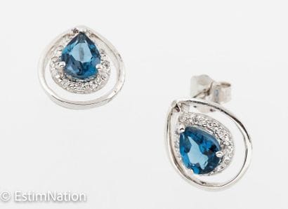 BOUCLES D'OREILLES OR TOPAZE ZIRCONS
Pair...