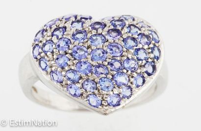 BAGUE ARGENT TANZANITES 
Heart ring in silver...