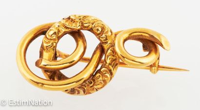 BROCHE OR
Smooth and stamped 18K (750°/00)...