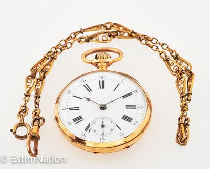 MONTRE DE POCHE OR
Pocket watch in 18K (750/°°)...