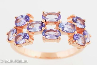 BAGUE VERMEIL TANZANITES 
Gold-plated silver...