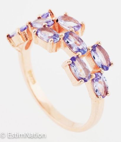 BAGUE VERMEIL TANZANITES 
Gold-plated silver...