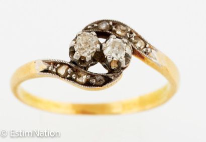 BAGUE OR PLATINE DIAMANT
Ring in 18K (750/°°)...