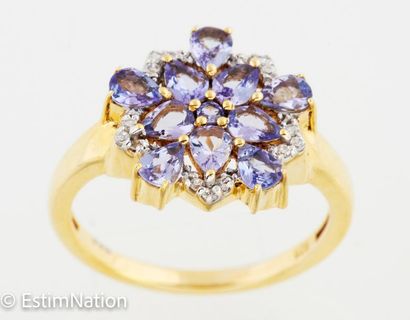 BAGUE VERMEIL TANZANITES 
Gold-plated silver...