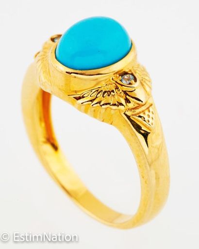 BAGUE VERMEIL TURQUOISE TOPAZES
Ring in 925/°°...