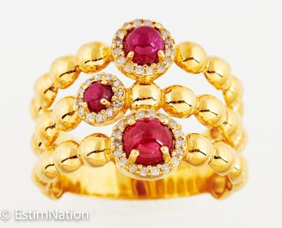 BAGUE VERMEIL RUBIS DIAMANTS
Ring in 925/°°...