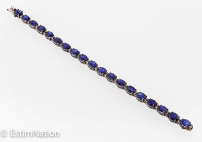 BRACELET ARGENT SAPHIRS DIAMANTS 
Articulated...