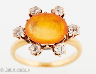 BAGUE OR
14K (585/°°) yellow gold ring centered...