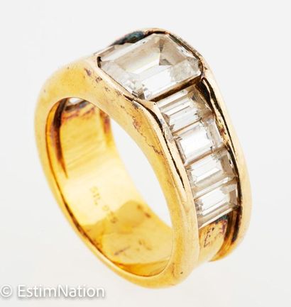 BAGUES VERMEIL 
Two rings in 925°/00 vermeil:...