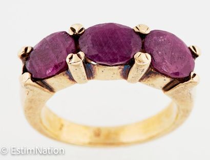 BAGUES VERMEIL 
Two rings in 925°/00 vermeil:...