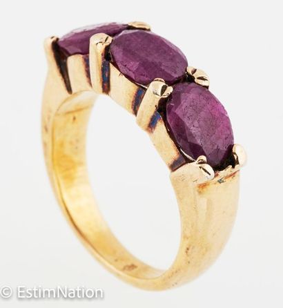 BAGUES VERMEIL 
Two rings in 925°/00 vermeil:...