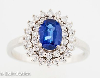 BAGUE ARGENT CYANITE 
Silver ring (925/°°)...