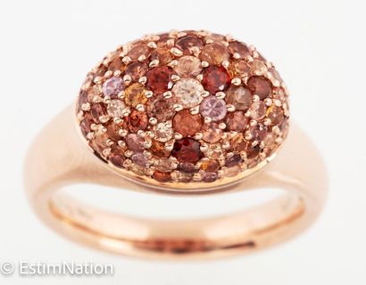 BAGUE VERMEIL PIERRES MULTICOLORES 
Dome...