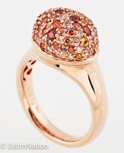 BAGUE VERMEIL PIERRES MULTICOLORES 
Dome...