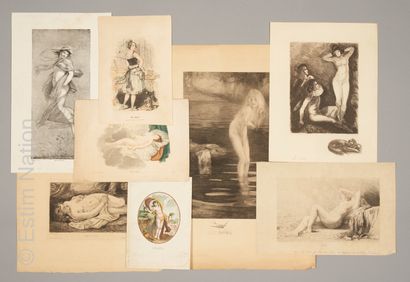 ESTAMPES XIXE - NUS
Réunion d'estampes, lithographies...