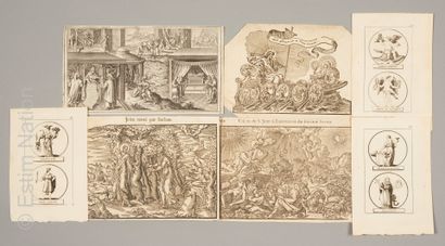 ESTAMPES ANCIENNES
Réunion de gravures découpées...
