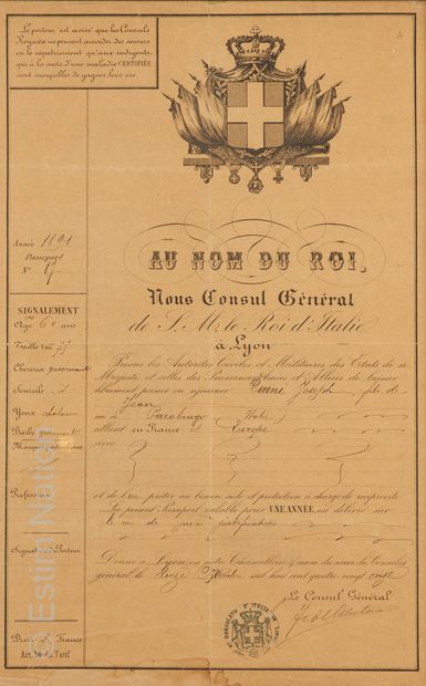 SOUVENIR HISTORIQUE 
Passeport en partie...
