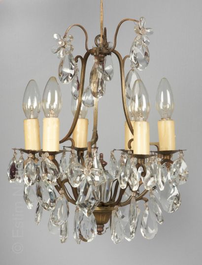 LUSTRE
Petit lustre cage bronze naturel à...