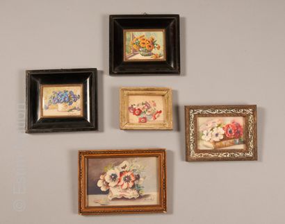 MINIATURES
Ensemble de cinq petites aquarelles...