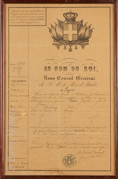 SOUVENIR HISTORIQUE 
Passeport en partie...