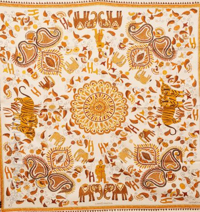 HERMES Paris
Printed silk twill square titled...