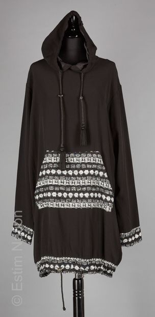 BY SASHA
SWEATER DRESS in black crepe, ties...