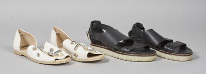 ASOS, ZARA, H&M
Pair of off-white woven leather...