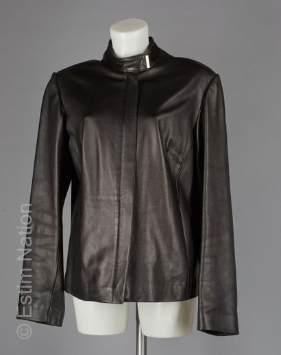 KUZU
Jacket in black imitation leather, pressured...