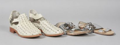 ASOS, ZARA, H&M
Pair of off-white woven leather...