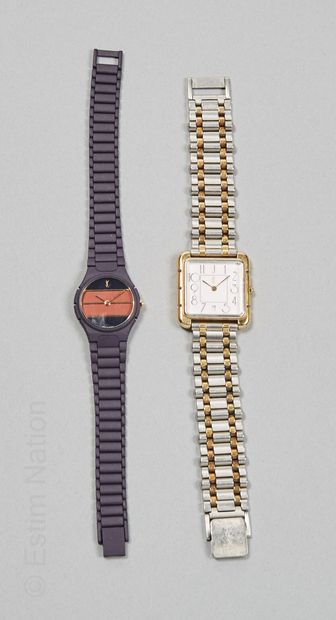 Yves Saint LAURENT

TWO WATCHES, quartz movement,...