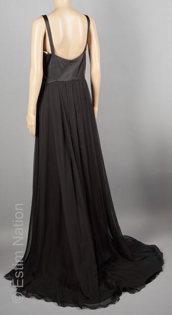 DINA BAREL
Black silk evening gown, draped...