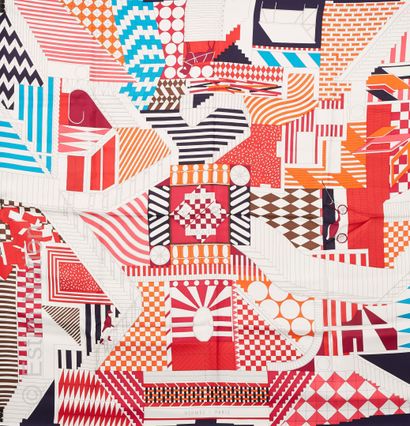 HERMES Paris
SQUARE in printed silk twill...