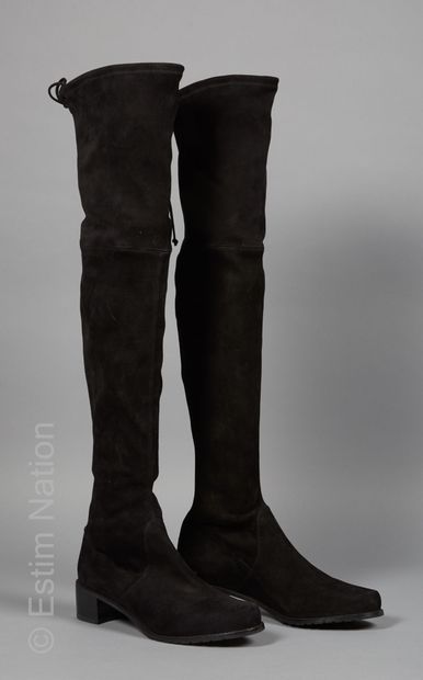 STUART WEITZMAN
Pair of black suede lace-up...