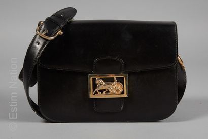 CELINE
BLACK BOX BAG with three gussets and...