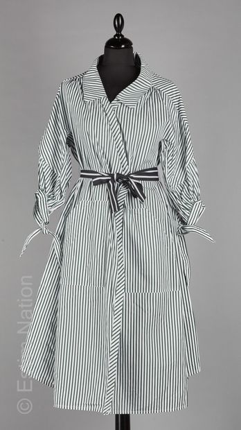 MAJE
Wrap-around dress in white and green...