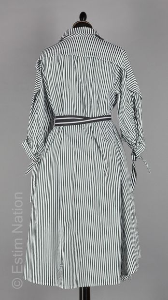 MAJE
Wrap-around dress in white and green...