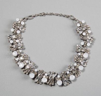 Necklace made of metal with transparent and...