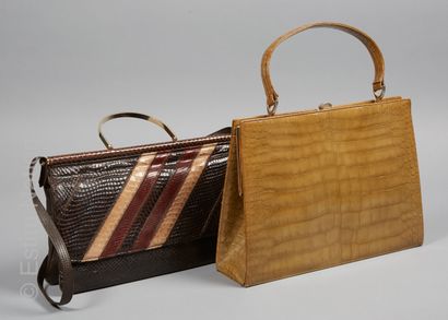 ANONYME Vintage 
BAG with flap in python...