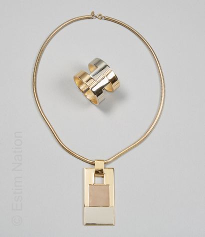 LANVIN
HALF SET in silver and gold metal...