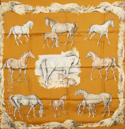 HERMES Paris
SQUARE in printed silk twill...