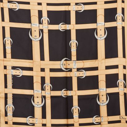 CHRISTIAN DIOR
Silk twill square with signed...