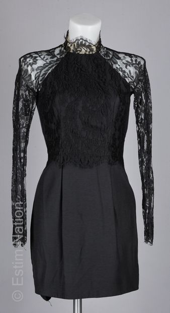 LOVER
ROBE en acétate et nylon noir, haut...