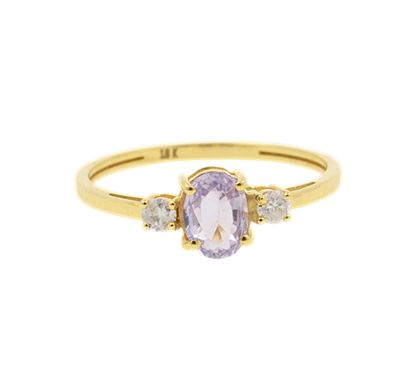 BAGUE OR JAUNE, SPINELLE ET DIAMANTS ET CERTIFICAT...
