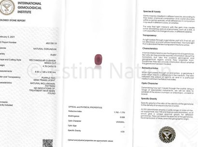 RUBIS SUR PAPIER AVEC CERTIFICAT
Un rubis...